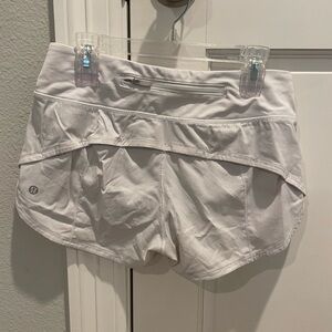 Lululemon size 4 white running shorts